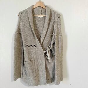 Inhabit Women's Open Knit Wrap Cardigan Coat Size Large